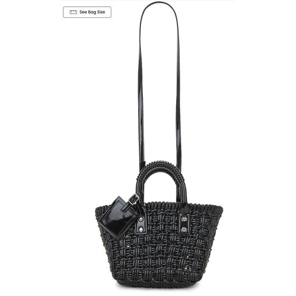 8 Other Reasons Black Woven Tote Bag Top Handle Shoulder Strap 8x7.25 x4.5 NEW - Picture 6 of 14